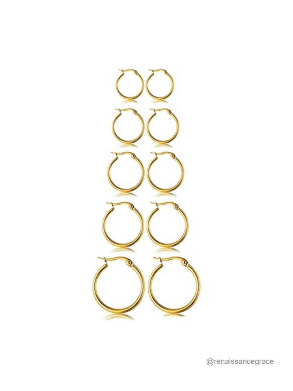 Hoop Earrings Set for Women 5-10 Pairs Stainless Steel Hypoallergenic